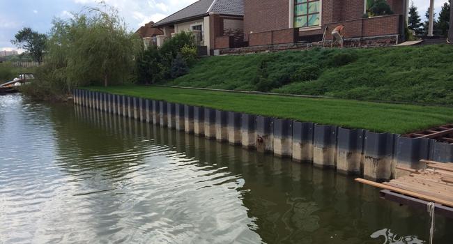 Укрепление берега озера